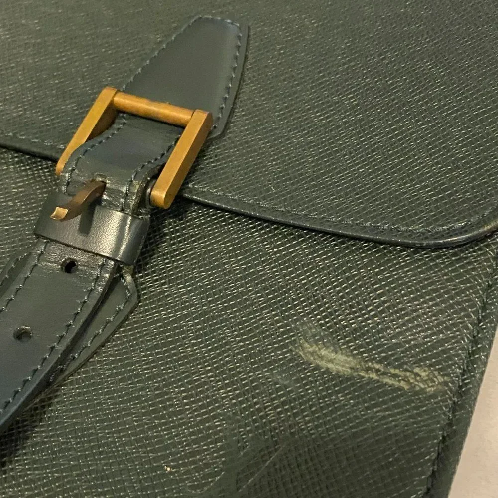 Vintage Louis Vuitton Taiga Tashkent Epicea Green Brief Case **Flaws**